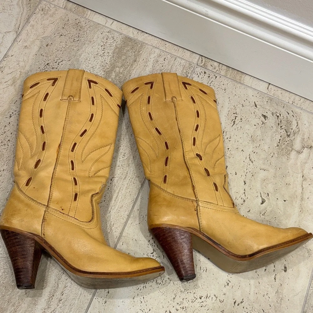 Tan Leather Women's Boots - Picture 6 of 7